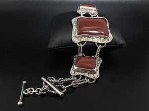 Pulsera de cornalina roja, plata de ley 925, cierre de palanca estilo Bali, pulsera de piedras preciosas hecha a mano, regalo de joyería para mujer - Product Image 4