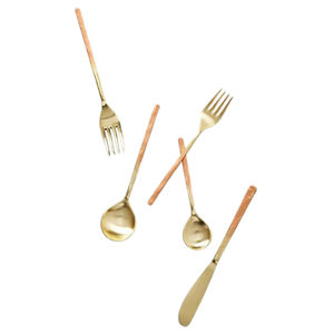 Juego de Cubiertos de Diseño de Lujo para Decoración del Hogar, Juego de Cubiertos Hechos a Mano con Mango de Madera de Ébano y Acero Inoxidable - Product Image 3