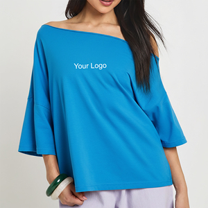 T-shirt pour femme de qualité supérieure, col rond, manches courtes, coupe ample, respirant, vêtements d'été, streetwear hip-hop, 100% coton - Product Image 1