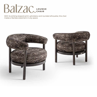 Chaise de salle à manger moderne en microfibre à imprimé léopard avec dossier rond et pieds en métal, siège d'appoint, mobilier pour la maison et la restauration