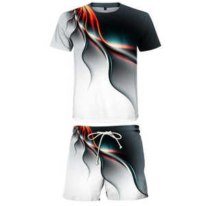 Ensemble de survêtement décontracté pour homme de haute qualité, manches courtes, automne, sport, plage, léger, t-shirt et short, ensemble deux pièces - Product Image 6