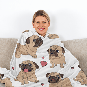 Coperta in Flanella con Motivo Cane Pug per Halloween, Morbida e Leggera, Design Scenico per Divano, Ufficio, Letto, Viaggio - Multifunzionale - Product Image 4