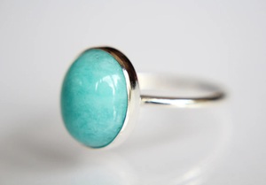 Anillo de Amazonita Natural en Plata de Ley 925, Anillo de Piedras Preciosas Hecho a Mano para Mujer, Joyería al por Mayor, Anillo de Amazonita Natural - Product Image 4