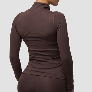 Women's Plus Size Workout Jacket Full Zip Breathable Four-Way Stretch Running <b>Thumb</b> <b>Holes</b> Slim-Fit Yoga Athletic Gym Jackets - Product Image 3