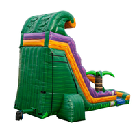 Toboggan aquatique gonflable en PVC certifié CE, taille et couleur personnalisées, toboggan en forme de palmier pour enfants, 500 cm