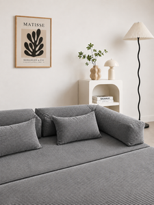 Modern Minimalist Grey Sofa <b>Bed</b> Smart Manufacturer Sofa Custom Fabric for Hotel Villa Living Room Apartment - Product Image 3