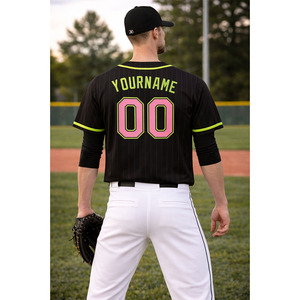 Camiseta de Béisbol al por Mayor, Personalizable con Logotipo, de Secado Rápido, con Rayas, Tallas Grandes, Ropa Deportiva Ekin - Product Image 4