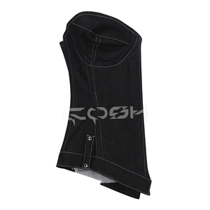 เสื้อครอปเดนิมสีดำสไตล์โกธิคสำหรับผู้หญิง แฟชั่นคอร์เซ็ทผ้ายีนส์พร้อมโครงรัดด้านหน้า |   ผู้จัดจำหน่ายเสื้อผ้าคุณภาพสูง - Product Image 3