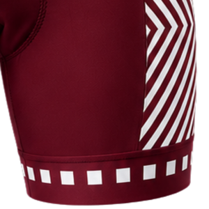Shorts de cyclisme rembourrés blanc bordeaux personnalisés, respirants, extensibles, à séchage rapide, pour la course, l'entraînement, le vélo de route, les sports cyclistiques - Product Image 5