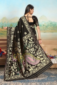 Sari en soie Banarasi de haute qualité, tenue de soirée, sari traditionnel indien avec tissage Zari pour femmes, prix d'exportation - Product Image 5