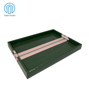 ถาดเสิร์ฟสีเขียวเคลือบแลคเกอร์ MDF ดีไซน์ใหม่ทันสมัย ถาดไม้ตกแต่งสั่งทำพิเศษ งานแฮนด์เมด ของตกแต่งบ้านสุดหรูจากโรงงาน - Product Image 2