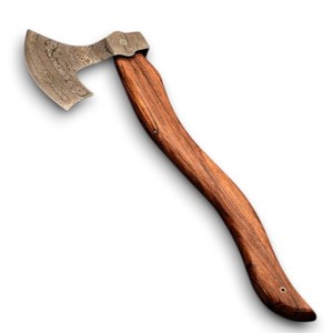 Industrial Grade Premium Damascus Steel Hand Forged Bearded Viking <b>Axe</b> Hatchet HRC52-58 Hardness Wooden Handle for Outdoor - Product Image 1