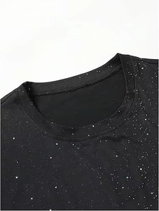 Nueva Camiseta Personalizada con Pedrería de Estrellas para Hombre, Estilo Urbano, con Gráficos de Cristal, Fabricante OEM Geo Brothers - Product Image 4