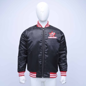 High Quality Wholesale Customized Logo Unisex Satin <b>Varsity</b> <b>Jacket</b> Full-Length <b>Bomber</b> <b>Jacket</b> <b>Jacket</b> For <b>Mens</b> Streetwear - Product Image 1