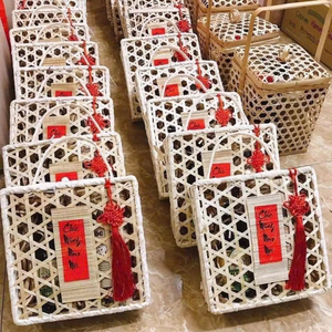 ! ¡¡OFERTA CALIENTE!! Cesta Cuadrada de Bambú con Asa, Bandeja de Almacenamiento Tejida Natural para Alimentos, Frutas y Pasteles, Directo de Fábrica en Vietnam - Product Image 1