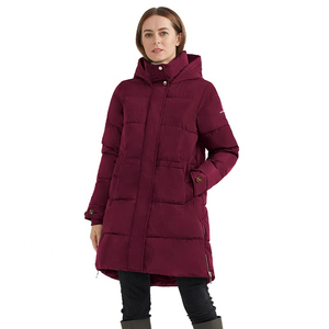 Dernier design de veste longue matelassée pour femmes, de haute qualité, personnalisée, avec fermeture éclair, rembourrée en polyester, tissu tissé fini - Product Image 4