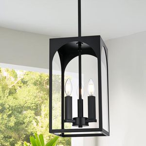 <b>Large</b> Outdoor 3-Light Pendant Fixture Adjustable Hanging Porch <b>Lantern</b> Farmhouse Exterior Style for Outdoor Lighting - Product Image 6