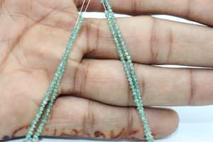 Natural Green Diamond Faceted Rondelle Beads 2-2.5 mm 16 Inches Conflict-Free <b>Stone</b> for Jewelry Making - Product Image 5