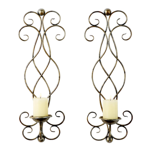 Elegant <b>Light</b> Blue Iron <b>Wall</b> <b>Sconce</b> Decorative Swirling Metal Candle Holder For Home Decor Weddings And Events Best Price - Product Image 5