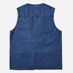 Chaleco de Mezclilla Lavada Premium para Hombre |   Chaqueta vaquera sin mangas de corte ajustado para primavera |   Chaleco de Motociclista Personalizable con Logotipo de Marca - Product Image 2