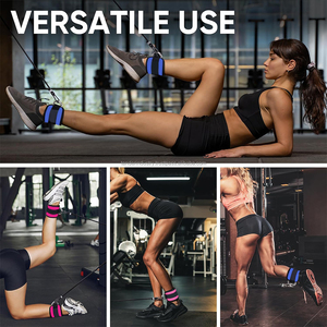 Accessoires de gym personnalisables avec logo : Sangles de cheville réglables pour exercices de fessiers, rembourrées en Spandex et Nylon, protection de câble - Product Image 5