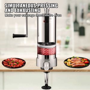 Insaccatrice Verticale per Salsicce in Acciaio Inox 304, Capacità 5LBS/3L, 3 Tubi di Insaccatura, Macchina per Riempire Salsicce per Uso Domestico - Product Image 4