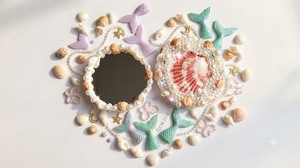 Handmade Seashell Oval Vanity <b>Mirror</b> Pearl Trim Coastal Stationary Tabletop Eco-Friendly Durable Birthday Home Decor Gift - Product Image 6