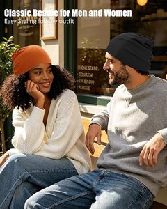 Shagaf Sports Wear Solid <b>Slouchy</b> <b>Beanie</b> Winter Hat 100% Acrylic Lightweight Knit Cap Ripped Unisex Casual Outdoor Travel - Product Image 2