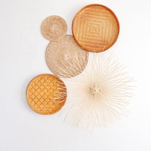 Le moins cher ! Ensemble de 10 décorations murales rondes en fleurs, décoration en rotin pour la maison, prix de gros - Product Image 6