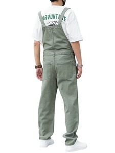 Overoles de mezclilla vintage para hombre, con tirantes ajustables, corte ajustado, suaves y cómodos, estilo urbano - Product Image 5