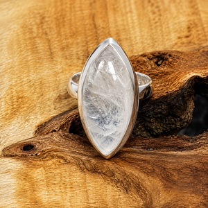 Natural White Rainbow Moonstone <b>Ring</b> 925 Sterling Silver Marquise Gemstone Handmade Bohemian <b>Statement</b> <b>Ring</b> Anniversary Birthday - Product Image 6