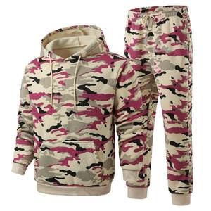 Conjunto Deportivo Unisex de Camuflaje, Sudadera con Capucha y Pantalones, Manga Larga, Cierre con Cordón, Ropa Casual de Otoño - Product Image 3