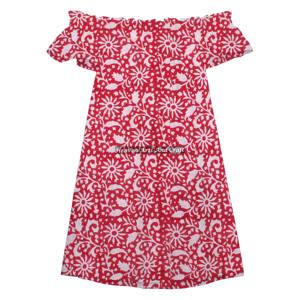 Vestido Casual de Verano 2026 Nuevo con Estampado de Algodón, Hombros Descubiertos, Cintura Imperio y Largo hasta la Rodilla, ¡Venta Caliente! - Product Image 2