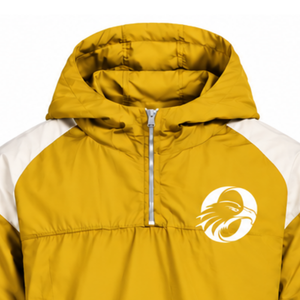Veste coupe-vent légère à capuche pour homme, couleur unie jaune doré, style colorblock, fermeture éclair quart, idéale pour le sport, les voyages et les occasions décontractées - Product Image 3