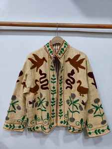 Chaqueta de algodón bordada Suzani del fabricante, ropa exterior étnica colorida, chaqueta étnica de algodón para fiestas, chaqueta bomber Suzani. - Product Image 6