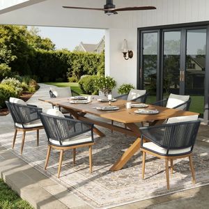 Juego de Comedor de Teca Premium para Exteriores, Muebles de Patio de Lujo para Resorts, Villas, Hoteles y Espacios Comerciales - Product Image 1