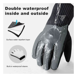 Gants d'hiver pour hommes avec doublure en polaire chaude, adaptés au cyclisme, à la randonnée et aux sports de plein air, coupe-vent et imperméables - Product Image 2
