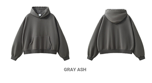 เสื้อฮู้ดดี้บุขนหนานุ่มสำหรับผู้ชาย พิมพ์ลายปักคุณภาพสูง ล้างสีแบบแอซิดวอช น้ำหนัก 360 กรัม ทรงโอเวอร์ไซส์ แห้งเร็ว ระบายอากาศได้ดี ออกแบบได้ตามต้องการ - Product Image 3