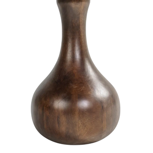 Mesa de Comedor Redonda con Tapa de Mármol Exótico y Base de Madera de Mango Sólido, Acabado Natural, para Recibidor, Comedor, Cocina - Product Image 2