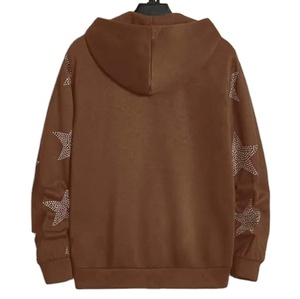 Haute qualité 100% coton surdimensionné strass sweats à capuche fermeture éclair sweats à capuche pour hommes respirant nouveaux hommes élégants sweats à capuche avec OEM - Product Image 4