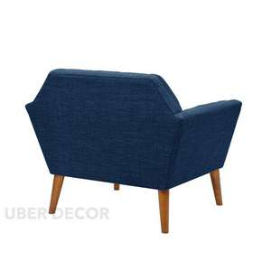 Maelle Mid-Century Silla de salón moderna de forma hexagonal con patas de madera Silla de acento ancho para sala de estar - Product Image 4