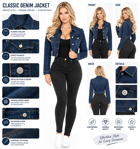 Channel Chic 2026 – Nouvelle veste en jean courte style Y2K délavé coupe ample à manches courtes pour femme - Product Image 6