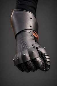 Guantes de Brigandina de Acero, Armadura Medieval, para Reenactamiento, Niquelados en Negro, Estilo Antiguo, Protección Completa para los Dedos - Product Image 6