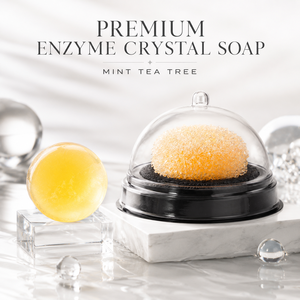 Jabón Facial de Cristal con Enzimas de Árbol de Té y Menta Premium, Barra de Belleza de Limpieza Profunda de Lujo - Product Image 1