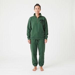 Survêtement pour femme Hawk Eye en molleton de coton vert avec fermeture éclair mi-longue et pantalon de jogging ample - Product Image 6