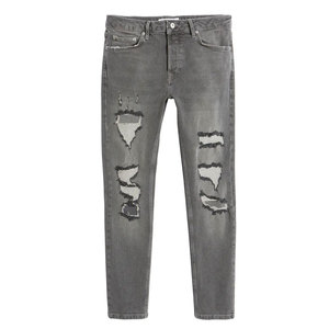 Jean décontracté pour homme coupe droite avec logo personnalisé 100% coton respirant, tenue quotidienne élégante - Product Image 1