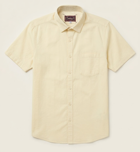 Camisas de Vestir de Manga Corta para Hombre, Transpirables, Tejidas, Casuales, 100% Algodón, con Logotipo en la Parte Posterior del Cuello, Marca Enovate - Product Image 1