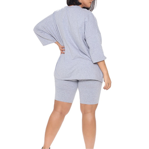Ensemble court d'été à prix abordable pour filles, t-shirts et shorts oversize pour femmes, ensemble court jumeau de qualité supérieure, le plus vendu, OEM - Product Image 4