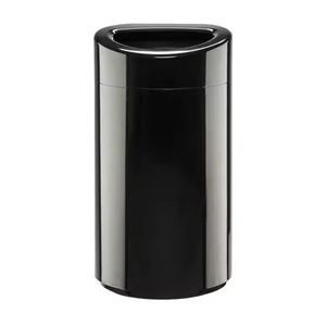 New Style Metal Storage Bucket Cylindrical Decorative Indoor Household Waste <b>Bin</b> With Floral Pattern Gold Trim Trash Can - Product Image 4