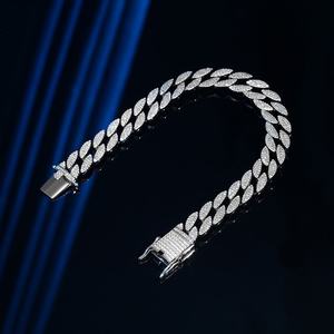 Bracelet haut de gamme exquis en argent sterling 925, style hip hop cubain, zircon 5A, pour homme, nouveau bracelet, bracelet à maillons sertis de zircon. - Product Image 5